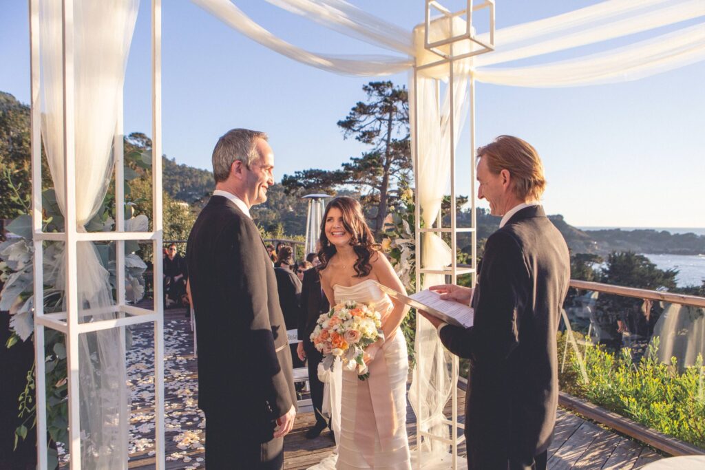 California destination wedding ceremony at Carmel by the sea